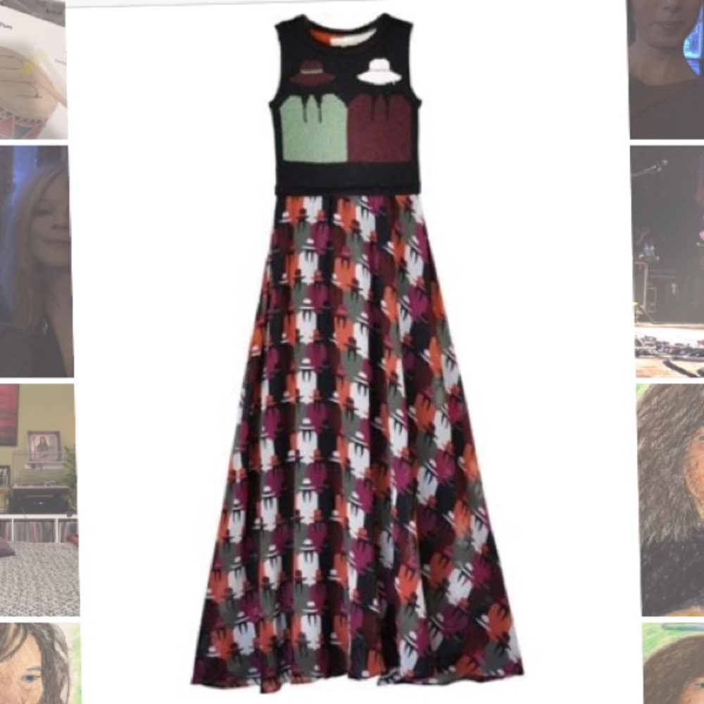 Carolina K maxi dress with hat print